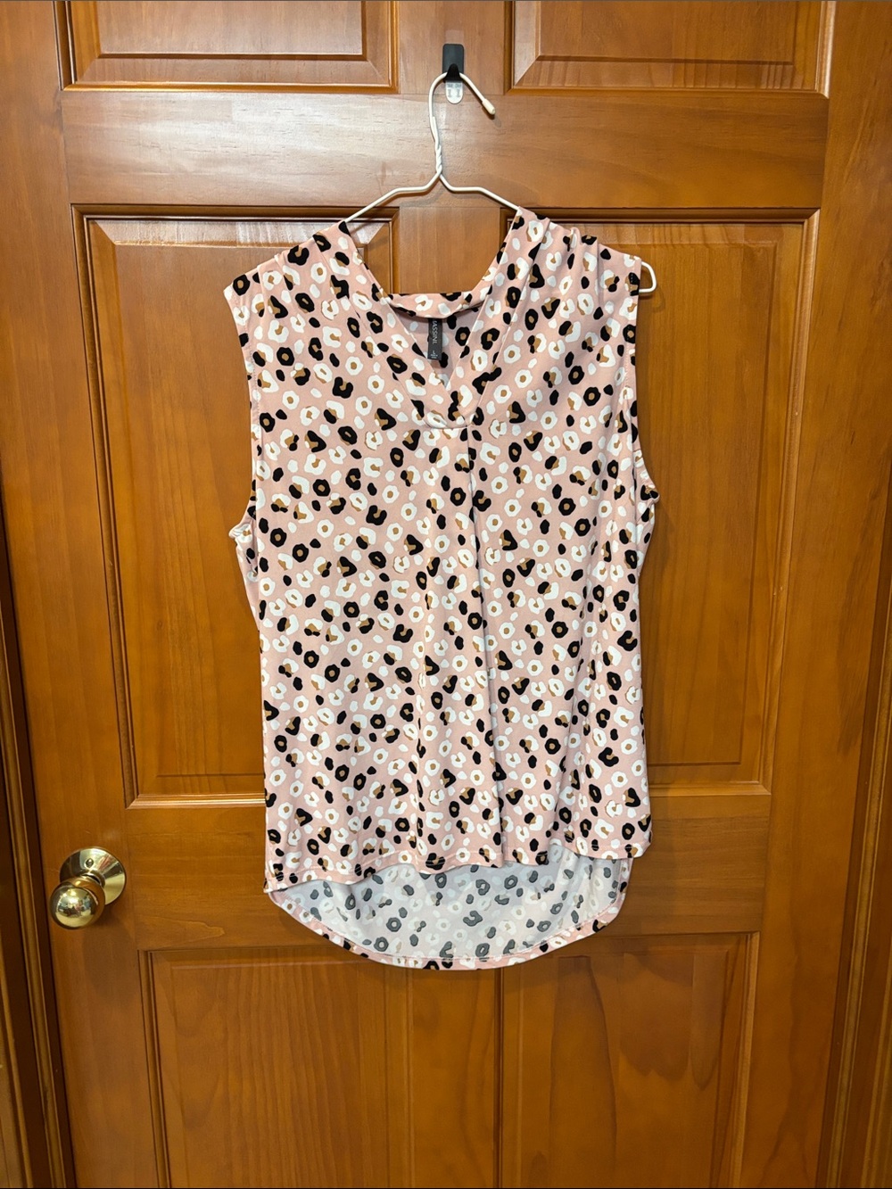 Massini Pink Leopard Print Sleeveless Camisole